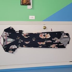Floral high low wrap dress NWT